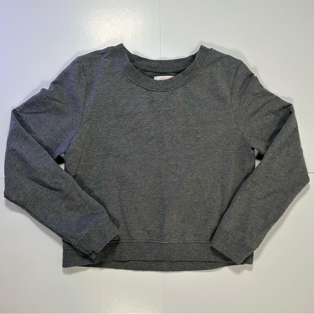 Sunday Best Cropped Sweatshirt XS Grey Crewneck Long Sleeve Casual Top